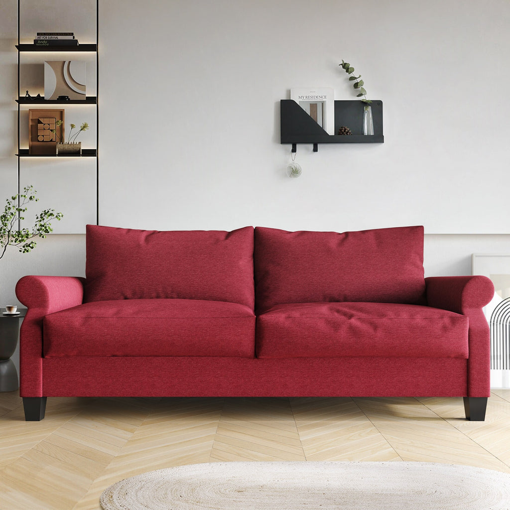 Classic Linen Upholstered Sofa Dark Grey T754