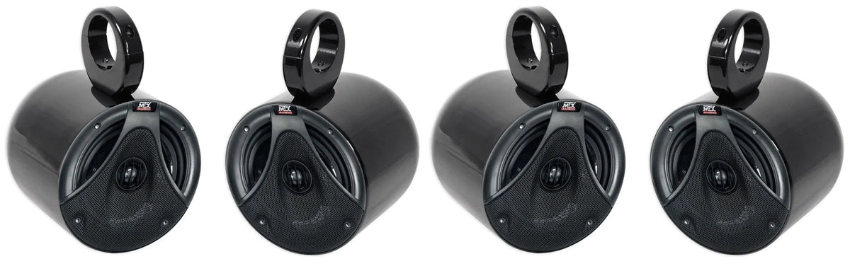 6.5" 150 Watt Black Marine Boat Wakeboard Tower Speakers U1780