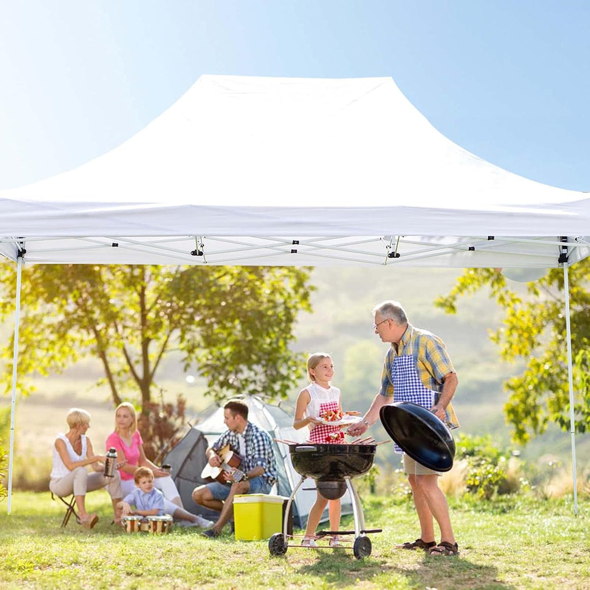 White Pop up Canopy Tent with Wheeled Bag N598495
