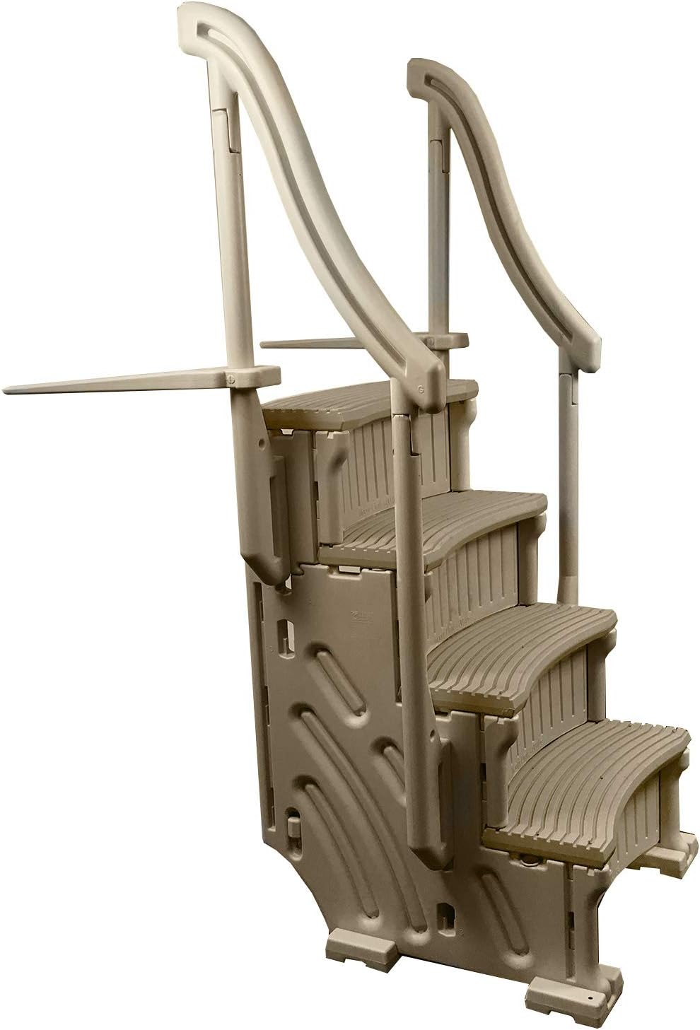 Beige 4 Step Above Ground Swimming Pool Ladder with Handrails R73430