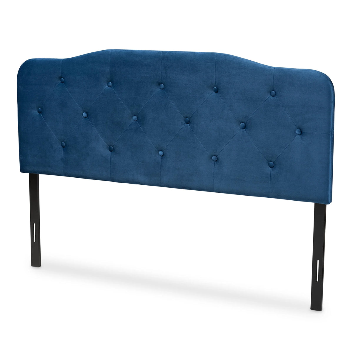 Navy Blue Velvet Upholstered King Headboard S2527
