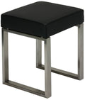 Black Leather Like Vinyl Stainless Steel Stool P90075