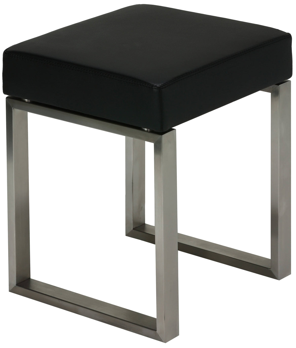 Black Leather Like Vinyl Stainless Steel Stool P90075