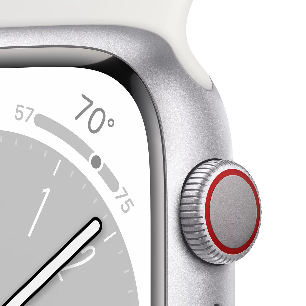 Silver Aluminum Case with White Sport Band Smartwatch C172172