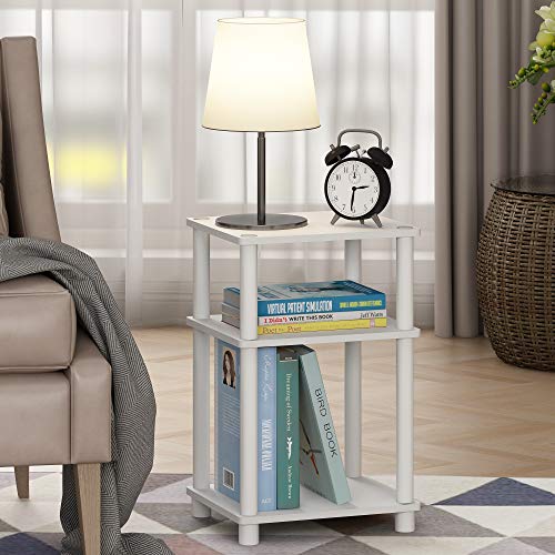 3-Tier End Table Side Table Night Stand with Plastic Poles K66254