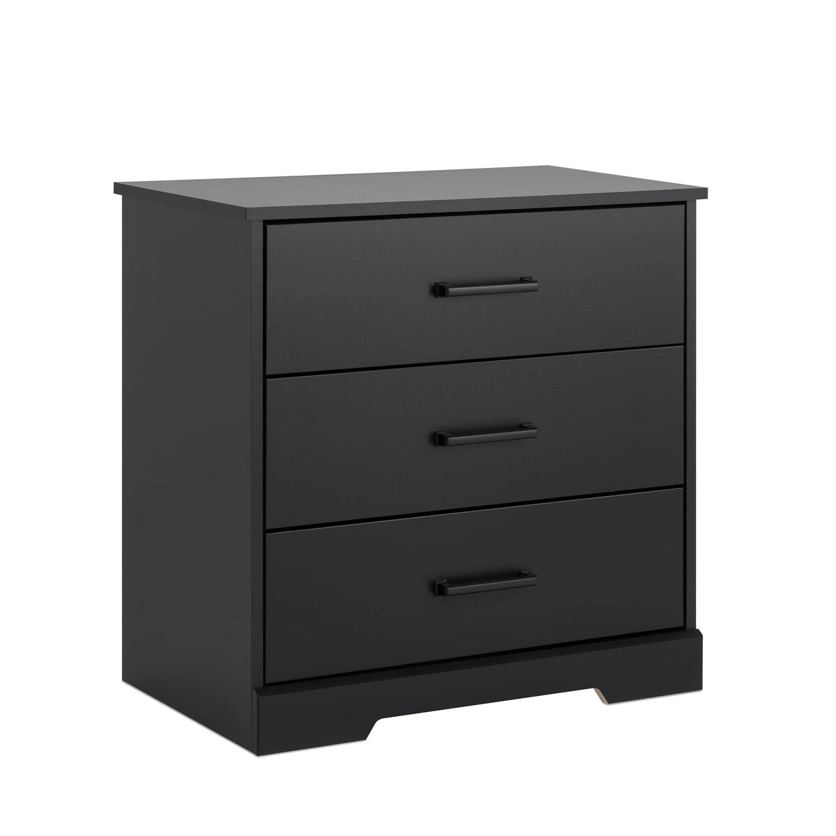 Black 3 Drawer Nightstand Bedside Table W348