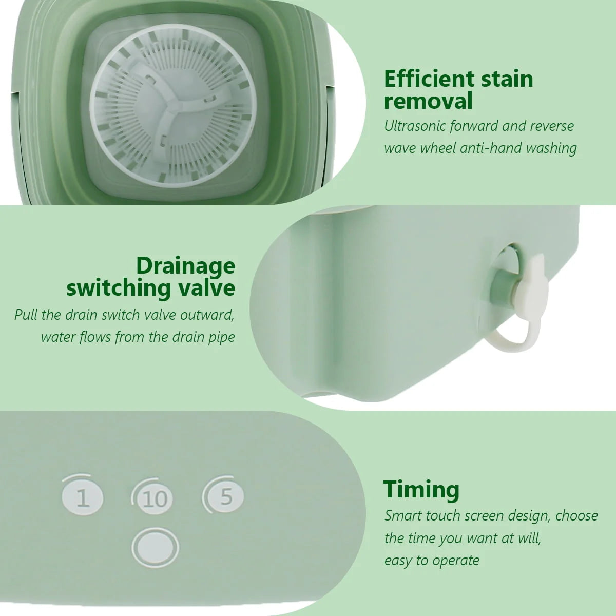 Portable Foldable Mini Washing Machine with Drain Basket S48637