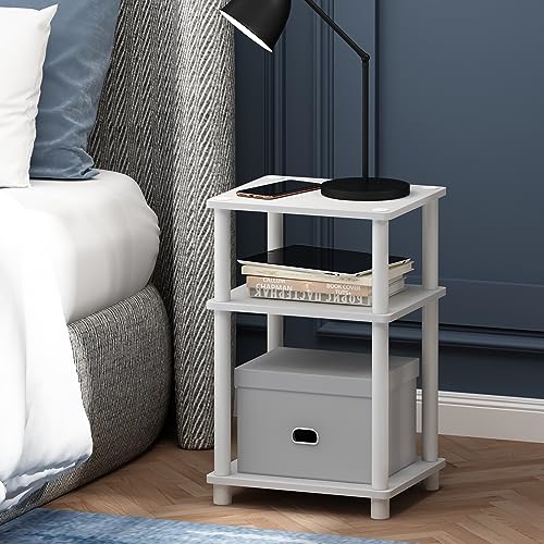 3-Tier End Table Side Table Night Stand with Plastic Poles K66254