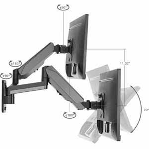 Dual Monitor Wall Mount Bracket for 2 LCD Displays W997