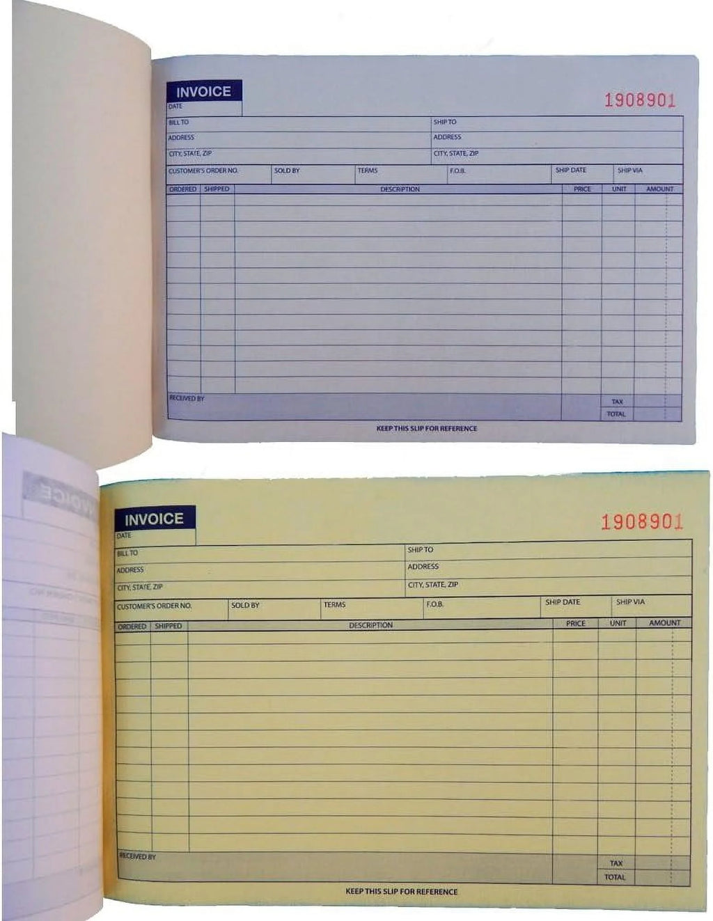 Carbonless Invoice Receipt Record Book 2 Part 50 Sets A2957