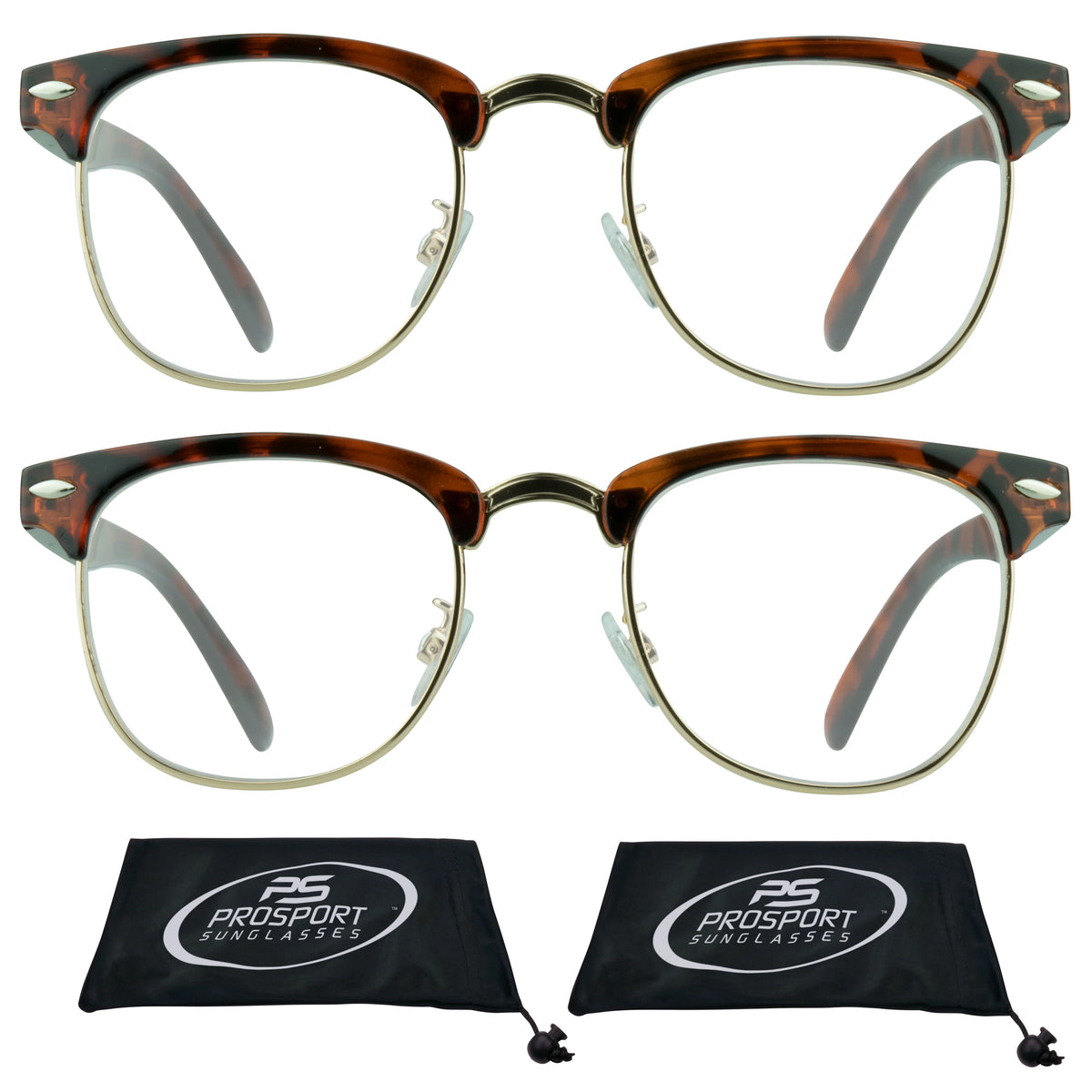 Horn Rimmed Reading Glasses 2 Pairs D301