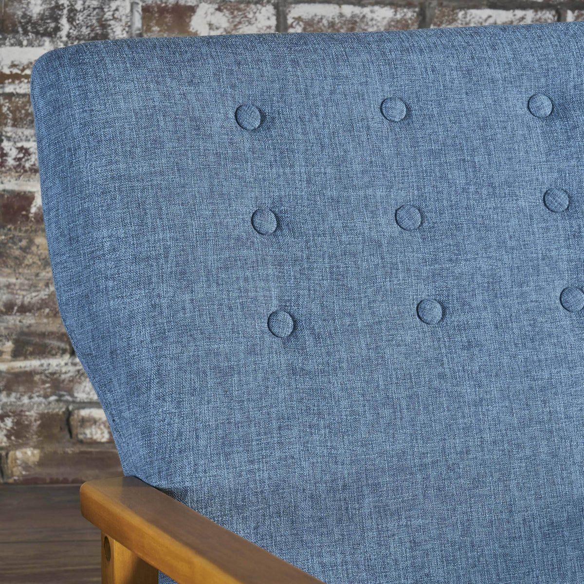 Muted Blue Fabric Rocking Chair C83716