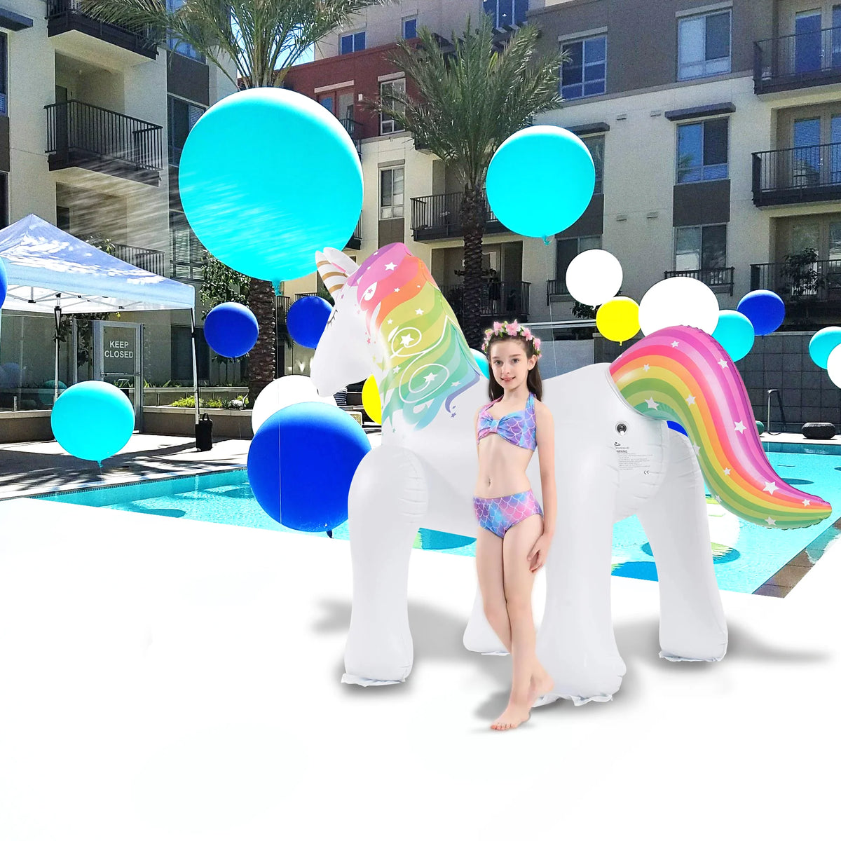 Life-Size Inflatable Unicorn Yard Sprinkler F52713