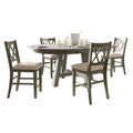 Five Piece Counter Height Dining Table Set with Cross Back Stools V94589