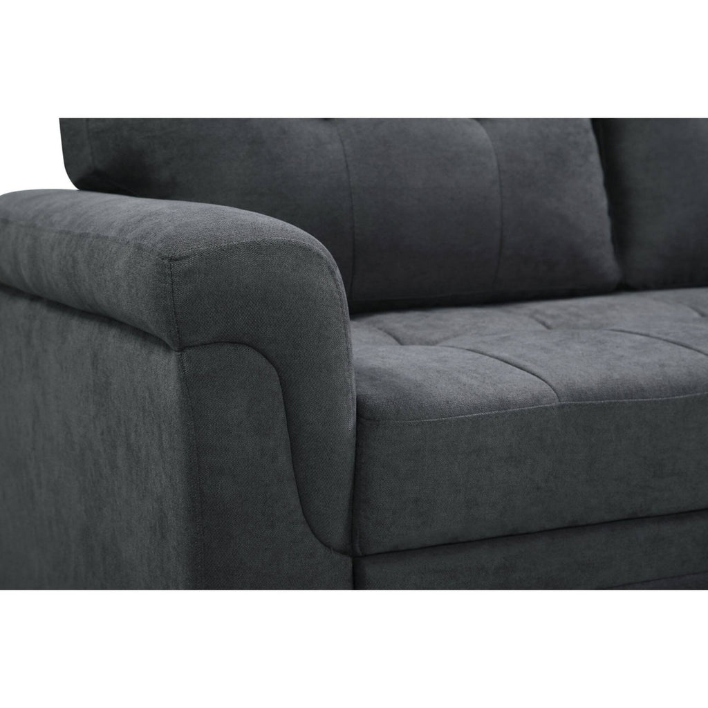 Dark Gray Fabric Reversible Sectional Sleeper Sofa Chaise with Storage T193790