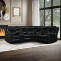Black Manual Recliner with Cup Holder and Storage E33398