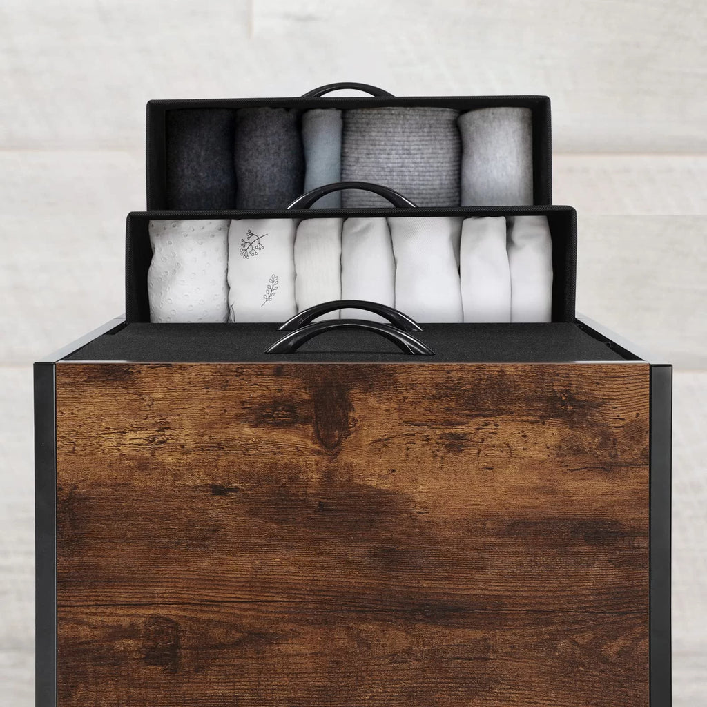 Black 4 Drawer Fabric Dresser B99764