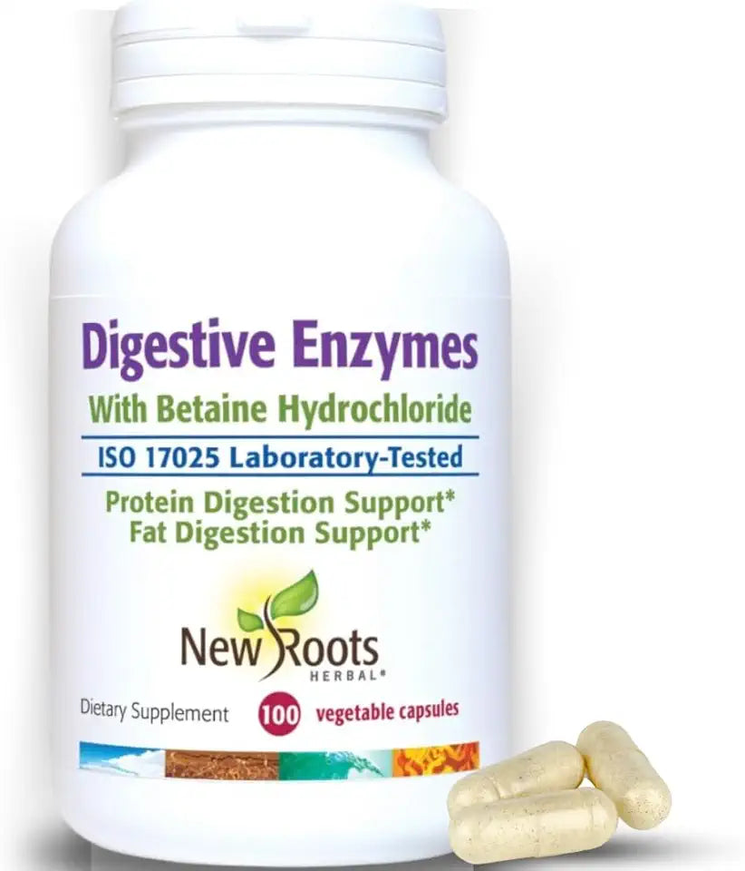 Digestive Enzymes with Ox Bile + Betaine Hydrochloride 100 Capsules V174903