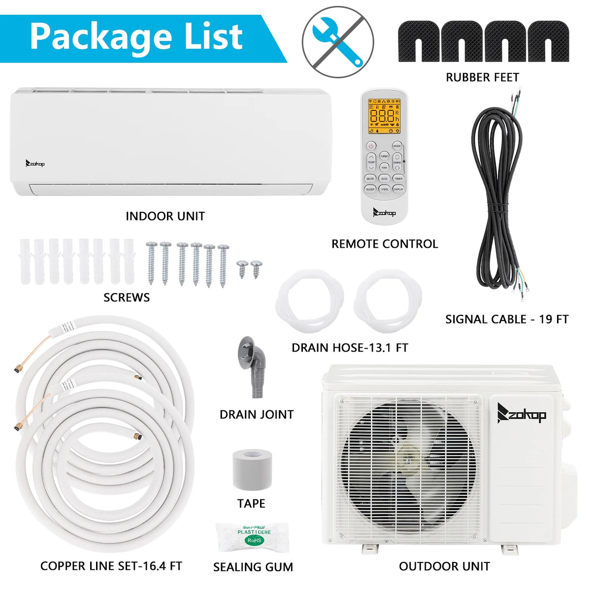 9000 BTU Wifi Enabled 19 Seer Mini Split Air Conditioner & Heater Q26113