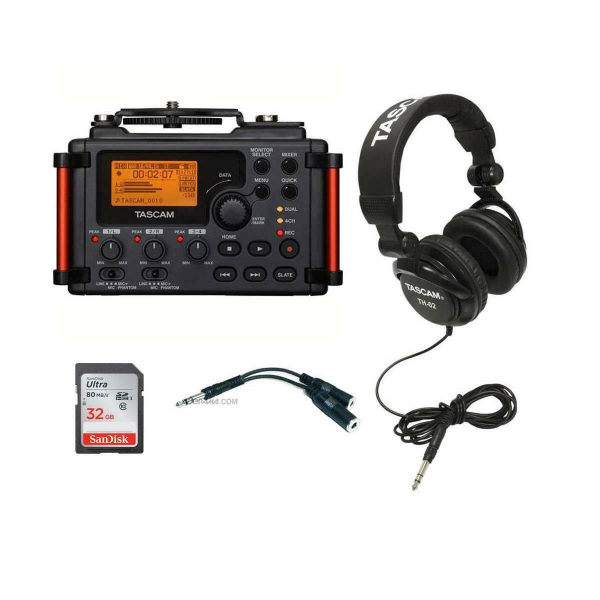 Portable Recorder Bundle with 32GB SDHC Card and Studio Headphones E433650