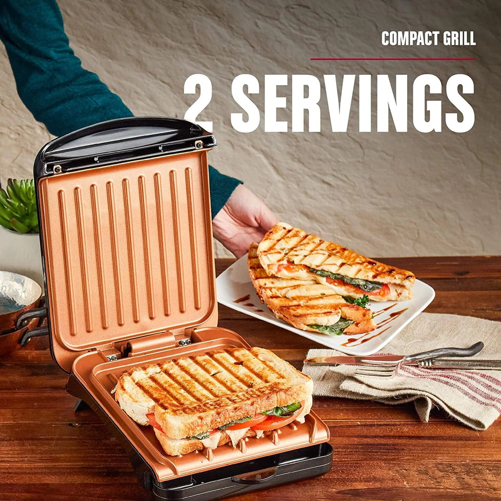 Black Electric Indoor Grill and Panini Press Q322