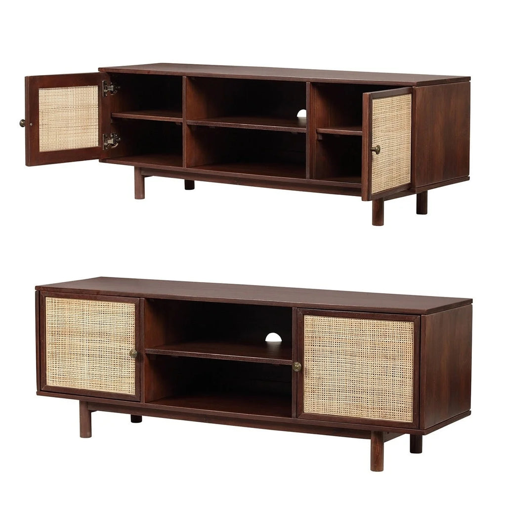 55" Solid Wood TV Stand Cabinet Media Console J525399