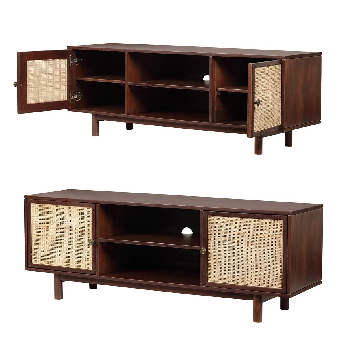 55" Solid Wood TV Stand Cabinet Media Console J525399