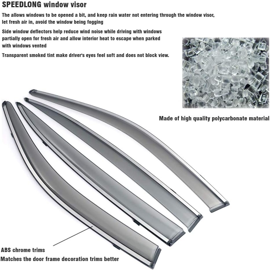 Car Window Visor Vent Shade Deflector Sun/Rain Guards K872108