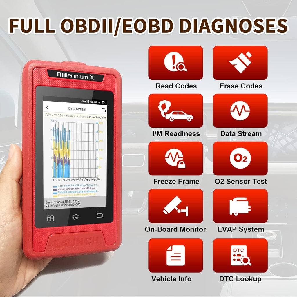 OBD2 Scanner Car Code Reader with 16 Reset Functions I902088