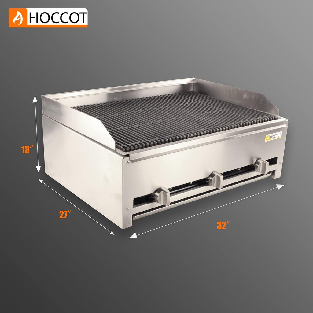 32" Stainless Steel Commercial Gas Char-Broiler P346428