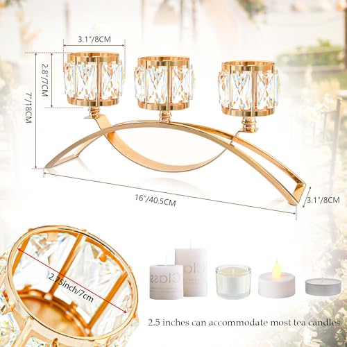 Crystal Candelabra Tealight Candle Stand Set of Black P9972