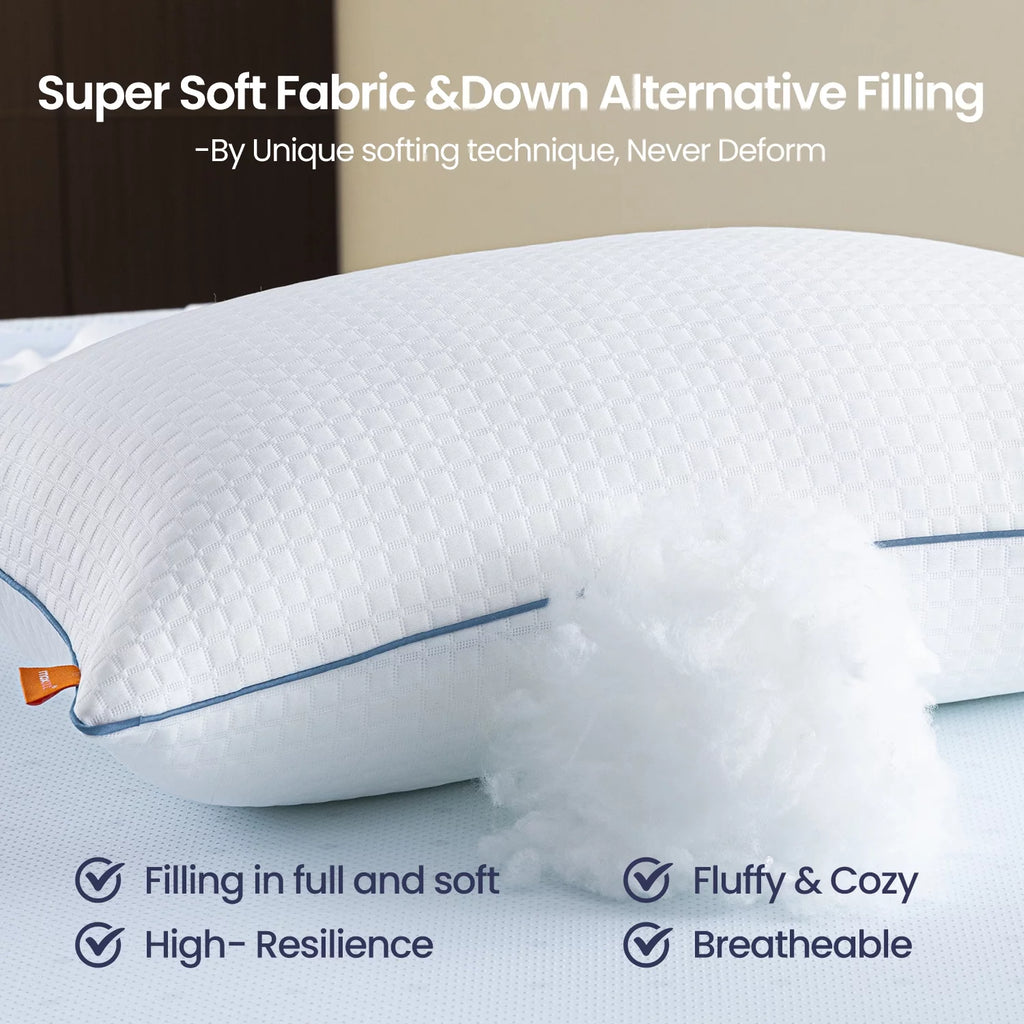 2 Pack Down Alternative Pillows with Removable Cover V8469