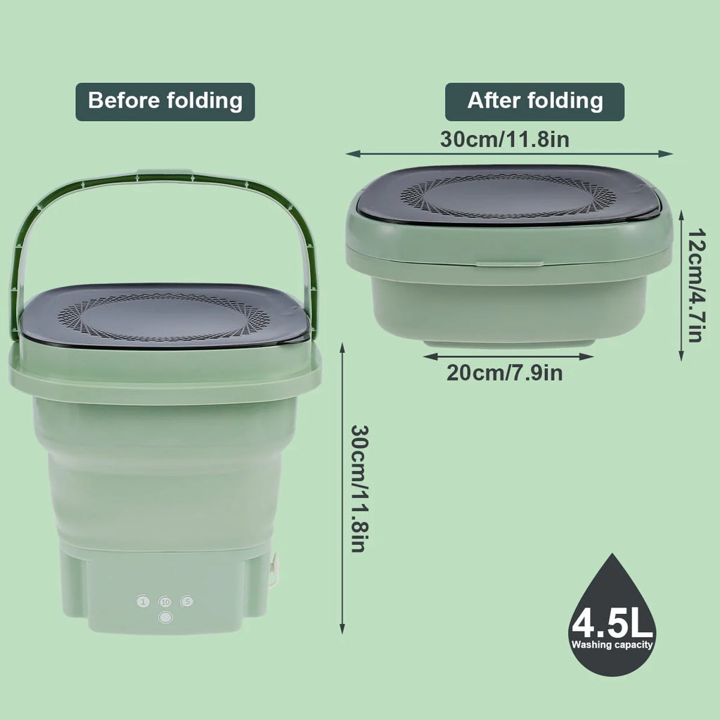Portable Foldable Mini Washing Machine with Drain Basket S48637