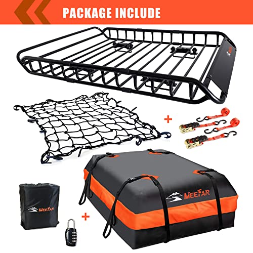 Folding Hitch Mount Cargo Carrier Basket 60" X 20" X 6" with Waterproof Cargo Bag U6716