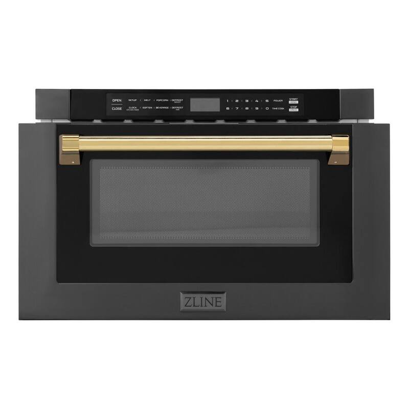 24 in. 1000-Watt Built-In Microwave Drawer in Black Stainless Steel X485268