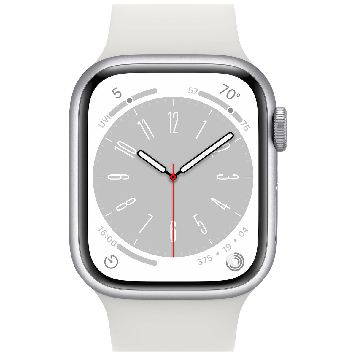 Silver Aluminum Case with White Sport Band Smartwatch C172172