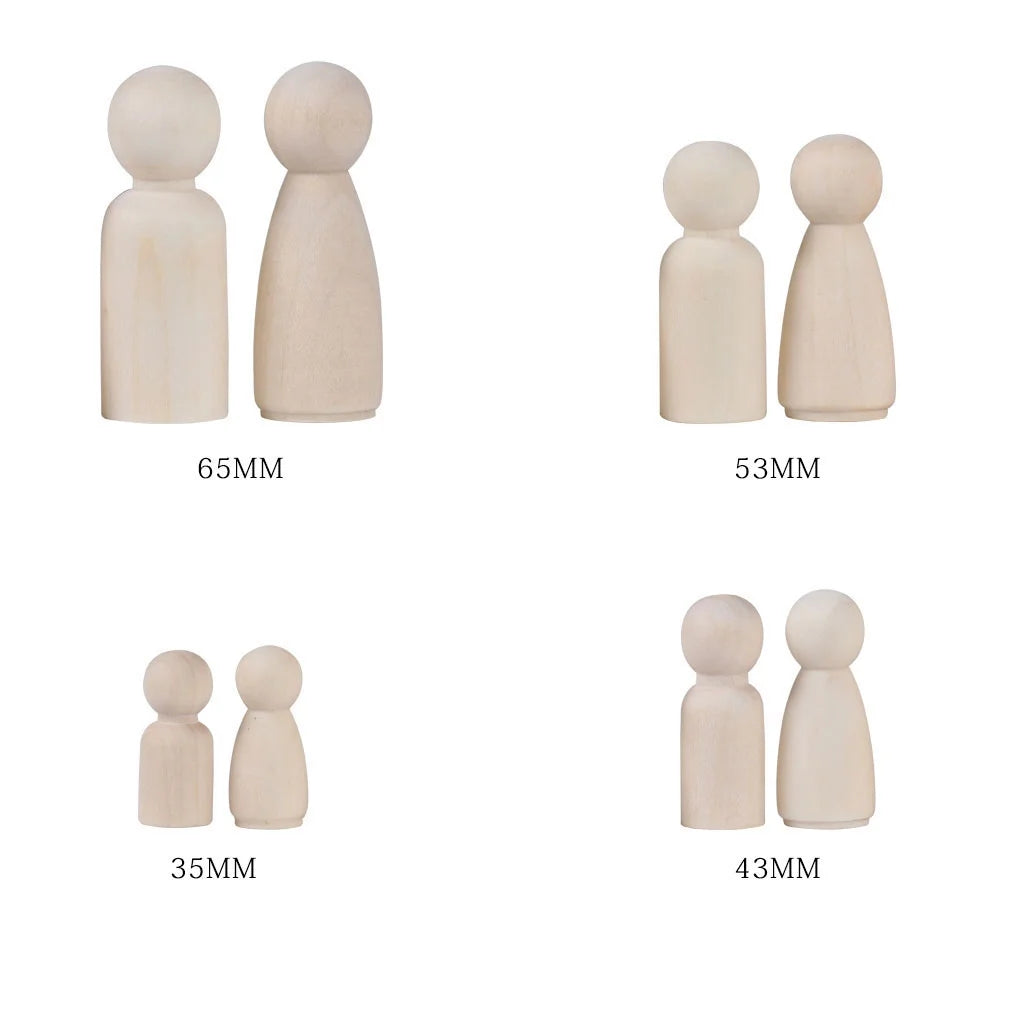 8 Wood Peg Dolls Wooden Figure Toy D64760