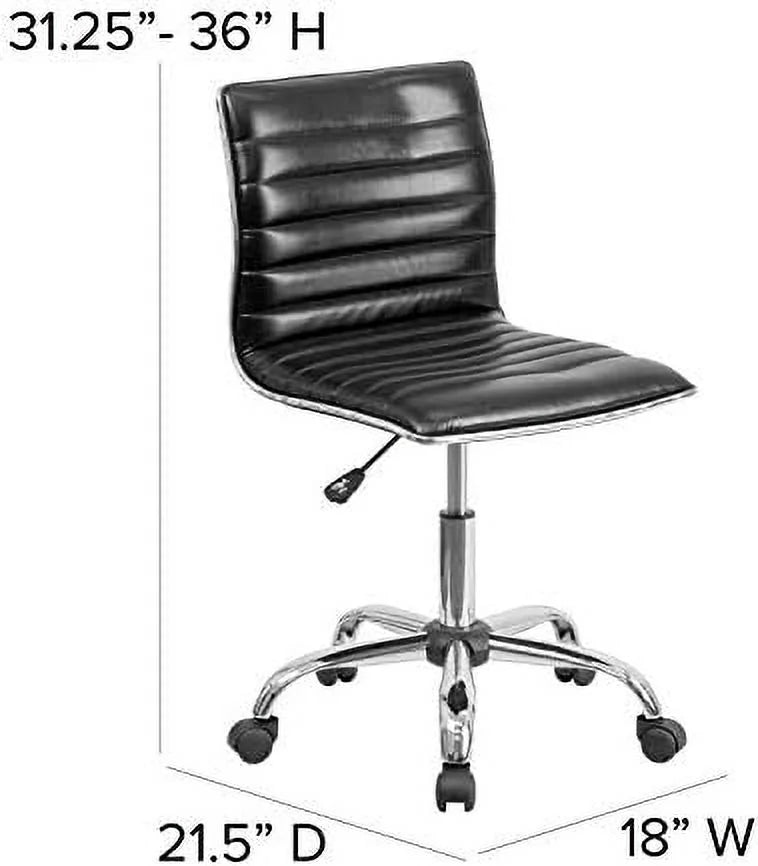 White Ribbed Swivel Office Chair G936015
