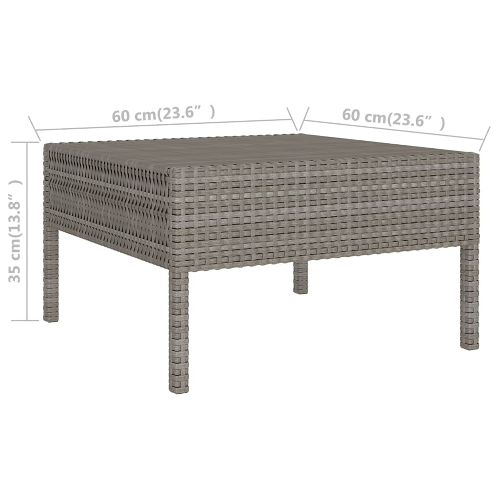 6 Piece Gray Poly Rattan Outdoor Sectional Sofa Set with Coffee Table C6280