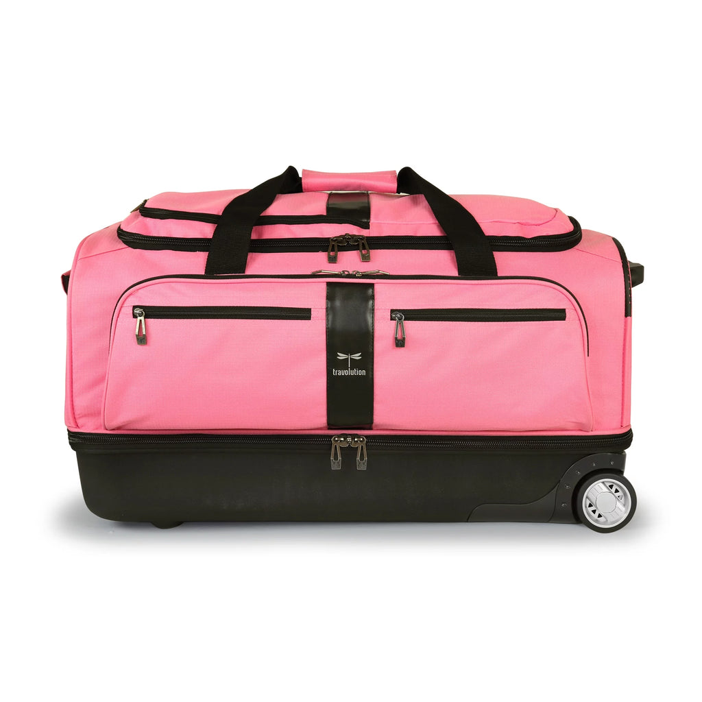 Pink/Black 28 inch Collapsible Duffel with Wheels Q84888