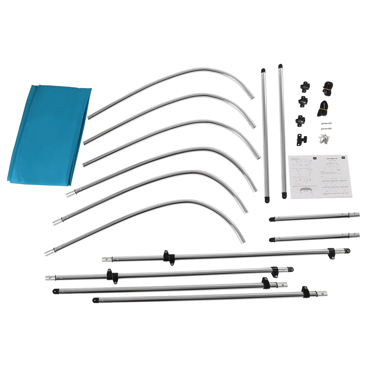 3 Bows Boat Top Cover Set with Aluminum Alloy Frame N93040