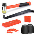 Laminate Wood Flooring Installation Kit with Tapping Block, Pull Bar, Mallet, Kneepads, 30-Piece Spacers T943442