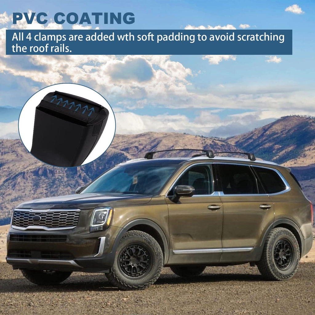 Black Roof Rack Cross Bars for Kia Telluride 2019-2022 E4451
