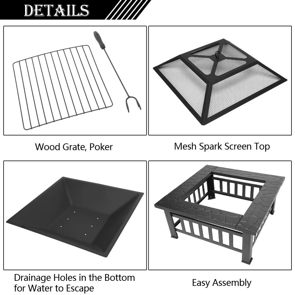 Wooden 32 Metal Fire Pit A39160