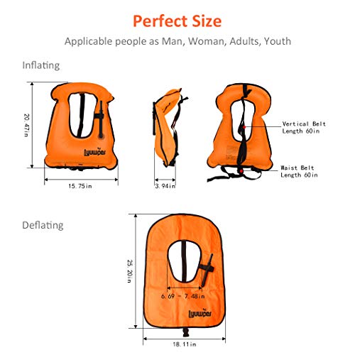 Inflatable Snorkel Vest Adult Snorkeling Jackets L4461