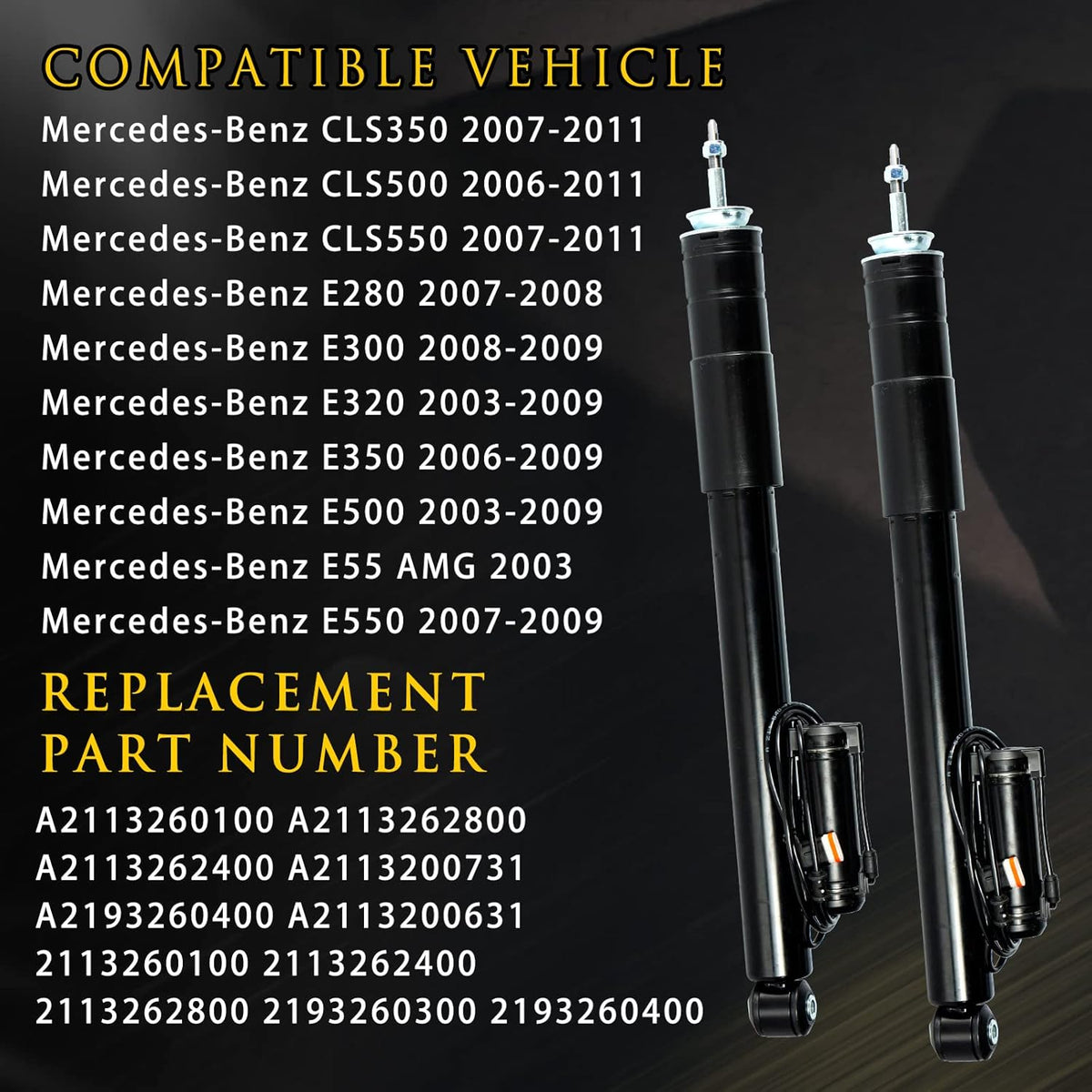 Rear Air Suspension Bare Strut Assembly Shock Absorber with Electronic Control F385200