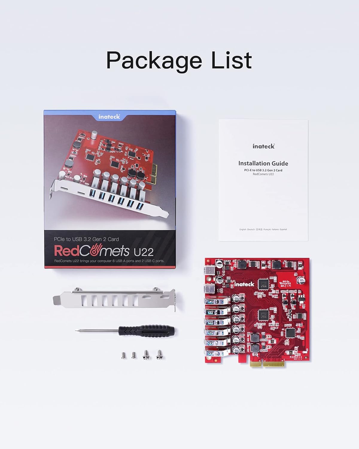 PCIe to USB 3.2 Gen 2 Extension Card, 6 USB Type-A and 2 USB Type-C Ports, Pack of 2 W9953