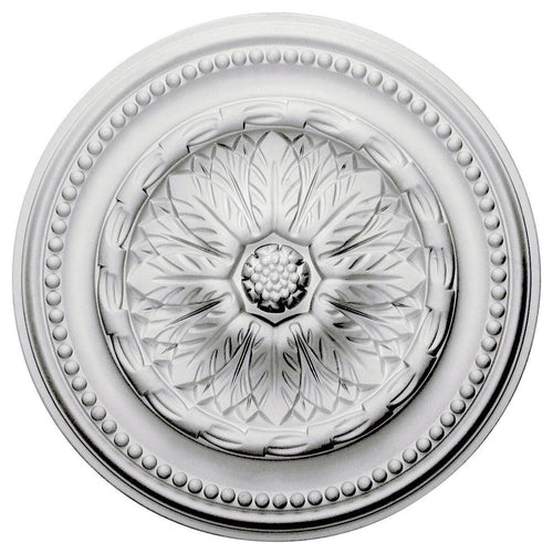 15 3/4 inch x 1 7/8 inch Hand-Painted Polished Copper Ceiling Medallion P7587