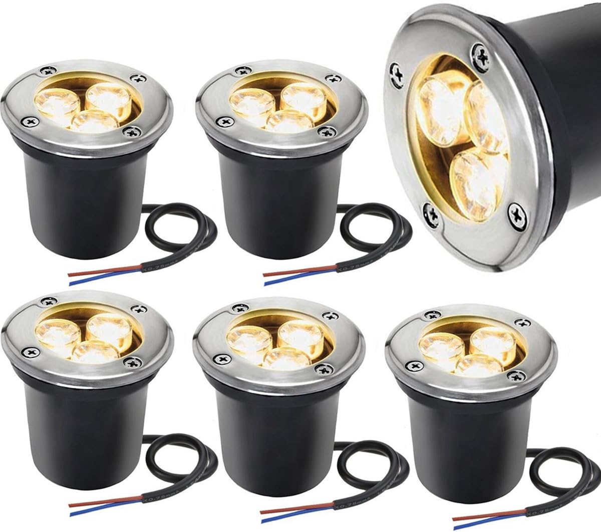 Warm White 6 Pack 3W LED Landscape Well Lights S6564