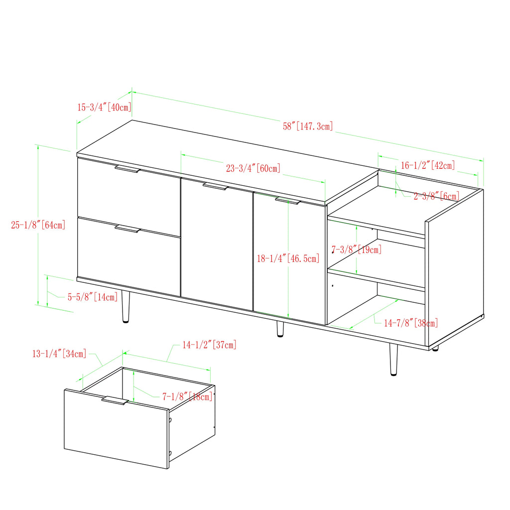 Dark Walnut Modern TV Stand P13792